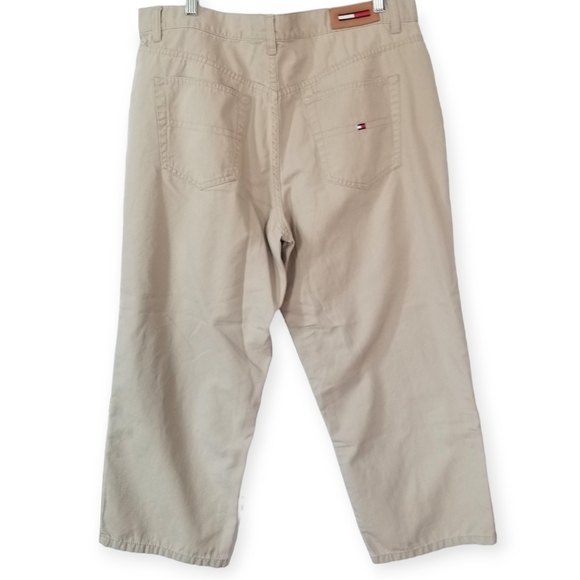 Y2K Tommy Hilfiger Cropped Khaki Pants, all cotton, women 14 - Picture 2 of 8